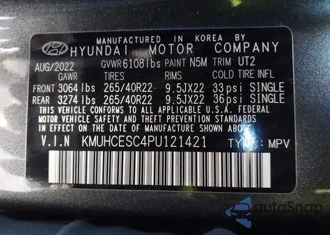 2023 Genesis Gv80 3.5T Awd z USA, uszkodzony, nr VIN KMUHCESC4PU121421